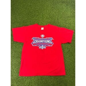 MLB Philadelphia Phillies‎ 2008 World Series Champions T Shirt Mens L Red Anvil